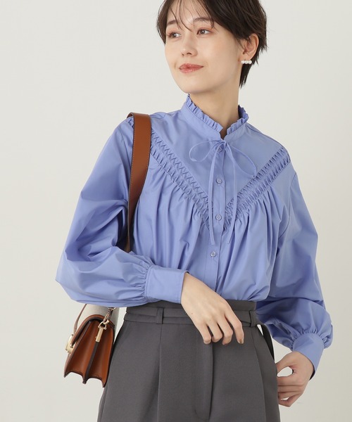 「N.（N. Natural Beauty Basic）」 長袖ブラウス MEDIUM ブルー レディース