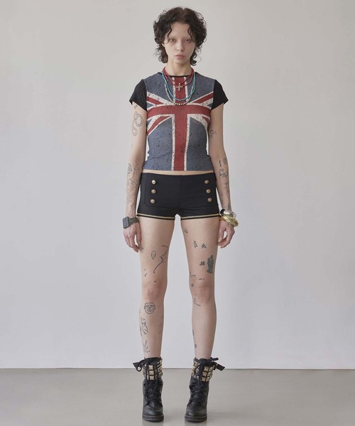 Tシャツ・カットソー [SCULPTOR] Union Jack Baby Tee White SC25S259WH Union Jack Baby Tee White – Sculptor