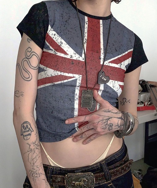 SCULPTOR tシャツ Union Jack Baby Tee レディース メンズ