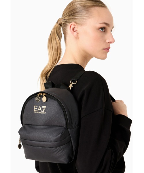 美品 EMPORIO ARMANI ビッグロゴ リュック　ブラック m193 EA7 「EMPORIO ARMANI EA7」 リュック FREE ブラック レディース