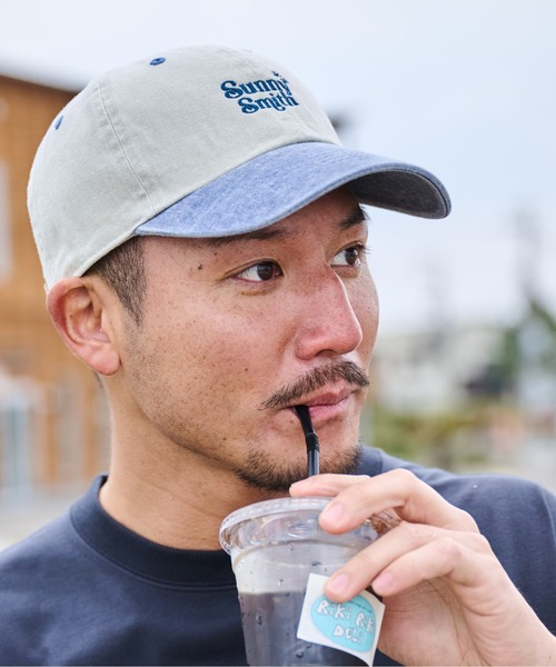 Sunny Smith キャップ 帽子 ヤシの木ロゴ刺繍ピグメント バイカラーCap