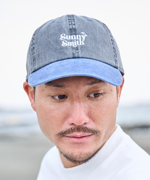 Sunny Smith キャップ 帽子 ヤシの木ロゴ刺繍ピグメント バイカラーCap