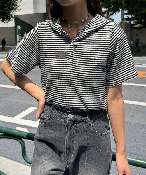 プチバトー ヘンリーネック長袖Tシャツ レディース コーデ詳細 | ベビー服・子供服通販のPETIT BATEAU【公式】