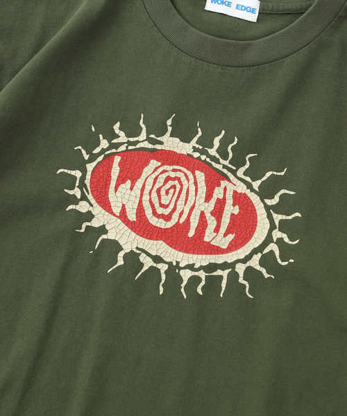 「WOKE EDGE」 半袖Tシャツ MEDIUM カーキ メンズ