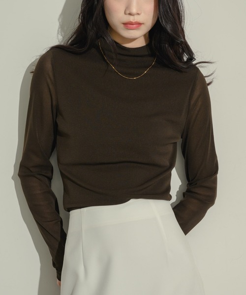 リザレクション　レディースモックネックトップス NEUNA（ヌナ） tシャツ シアーモックネックトップス レディース