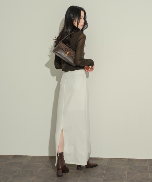 NEUNA（ヌナ） tシャツ シアーモックネックトップス レディース