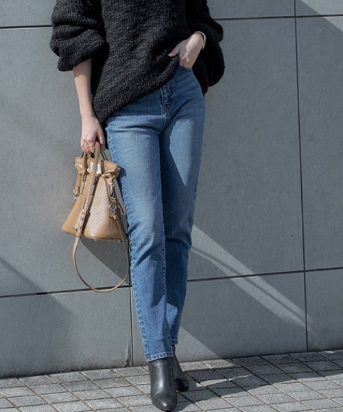 [anuans] обработка Denim брюки 1 голубой женский 