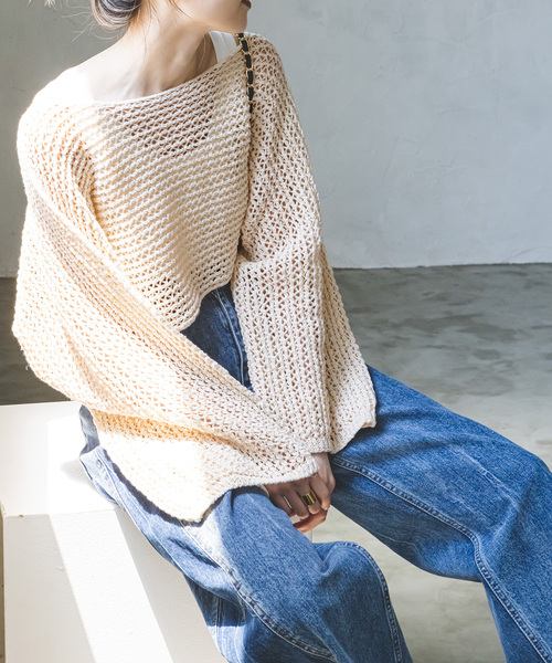 「NOBLE」 長袖ニット FREE ホワイト レディース_画像7