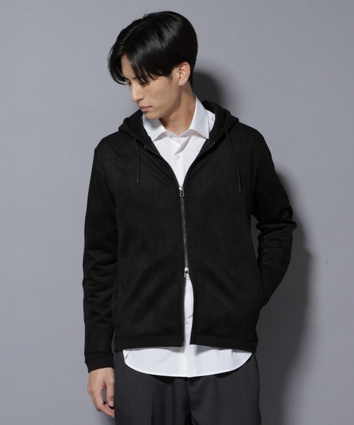 NANO universe（ナノ・ユニバース） パーカー フェイクスエードZIP