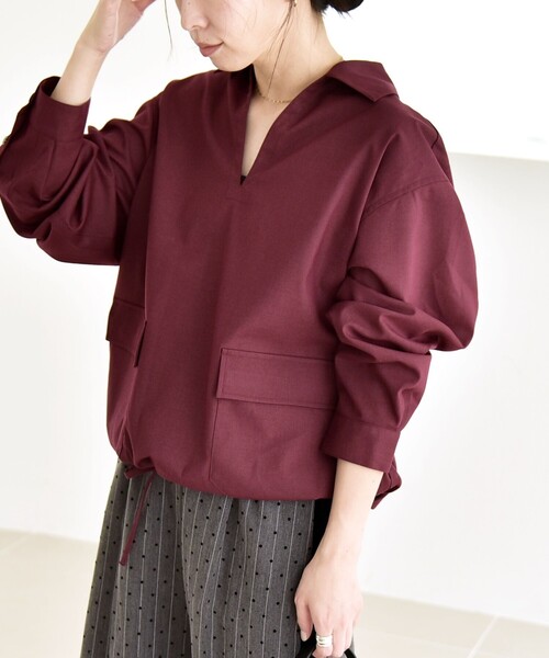 quaranciel ブラウス シャツ quaranciel:「洗濯機可能」ポケット