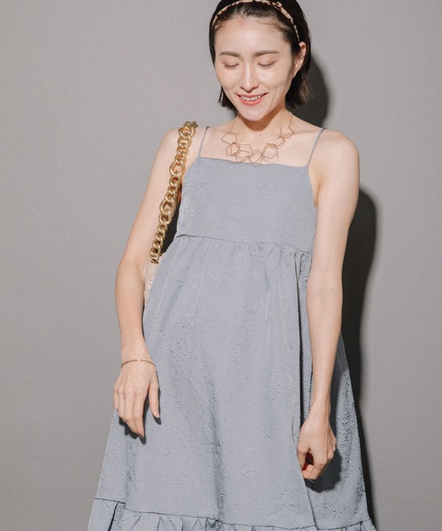 「miniyu」 キャミソールワンピース MEDIUM ブルー系その他 レディース_画像2