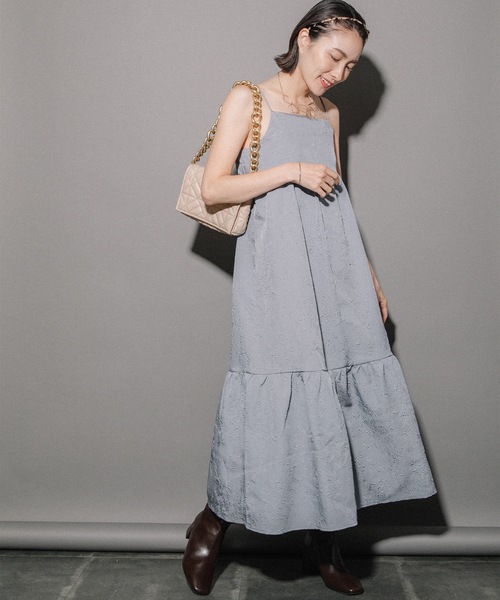 「miniyu」 キャミソールワンピース MEDIUM ブルー系その他 レディース_画像3