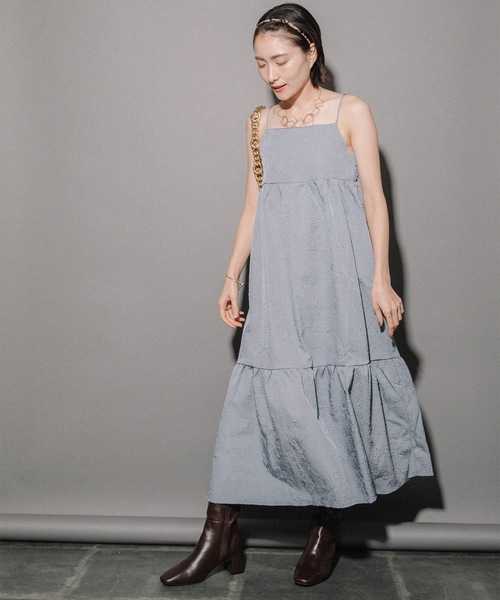 「miniyu」 キャミソールワンピース MEDIUM ブルー系その他 レディース_画像4