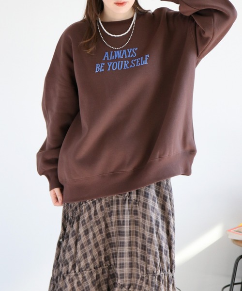 cepo（セポ） tシャツ 裏起毛ビーズロゴ刺繍スウェットプルオーバー