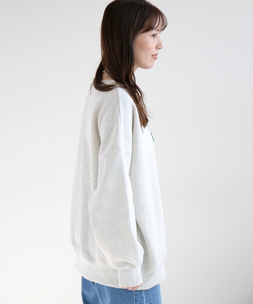[新品タグ付き] cen.刺繍スエットプルオーバー cepo（セポ） tシャツ 裏起毛ビーズロゴ刺繍スウェットプルオーバー