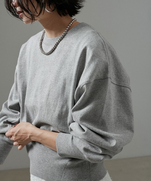 「SALON adam et rope'」 スウェットカットソー FREE チャコールグレー レディース_画像9