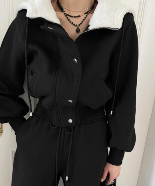 セットアップ パーカートップス × ワイドパンツ スウェットセット