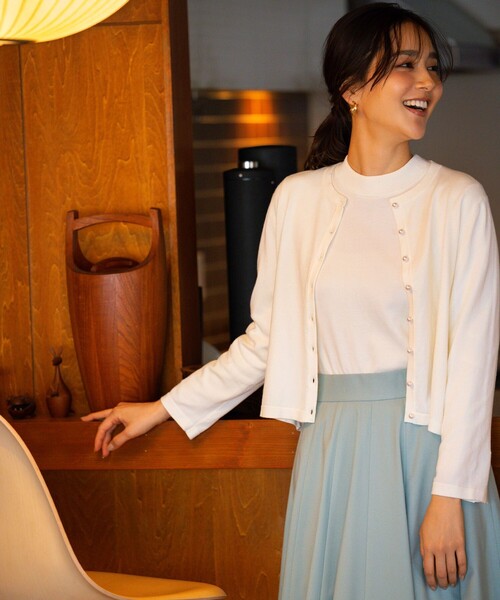 「組曲」 長袖ニット 7 ベージュ レディース_画像2