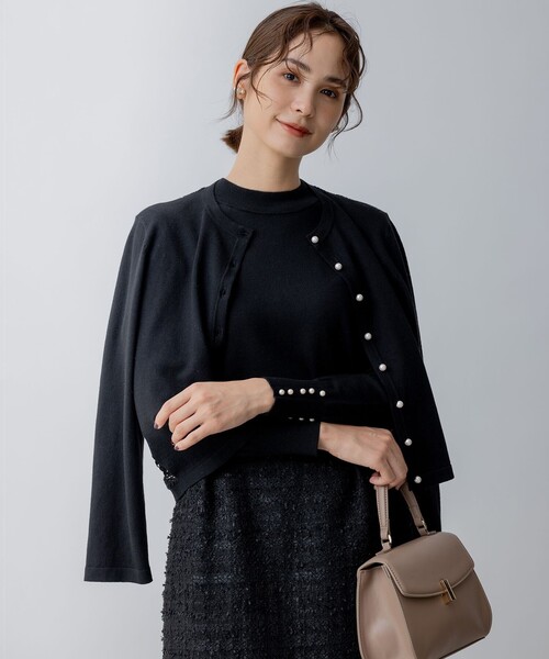 「組曲」 長袖ニット 7 ベージュ レディース_画像3