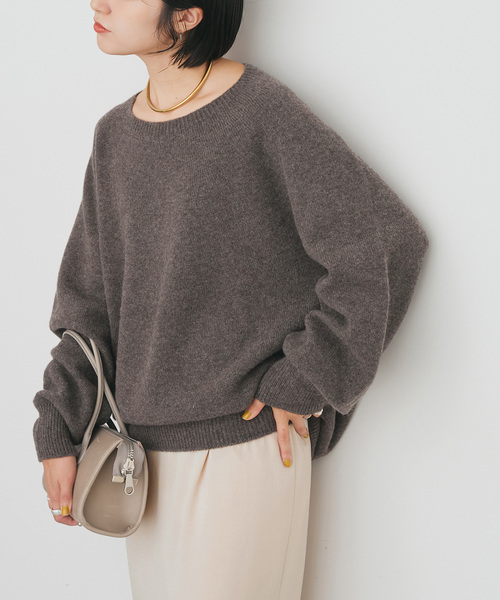 スピックアンドスパン 今季 コクーンシルエットニット 茶系 ウール wool Spick＆Span（スピック アンド スパン） ニット セーター 「新色有り