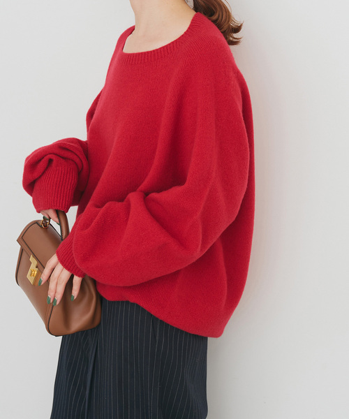 スピックアンドスパン 今季 コクーンシルエットニット 茶系 ウール