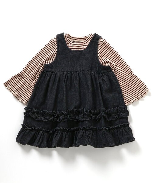 BREEZE（ブリーズ） ワンピース 「2Pセット」デニムフリルワンピース_
