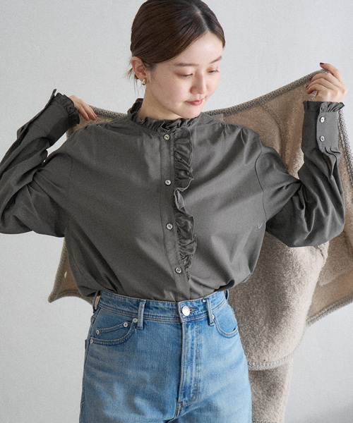 IENA（イエナ） ブラウス シャツ コットンラッフルフリルブラウス