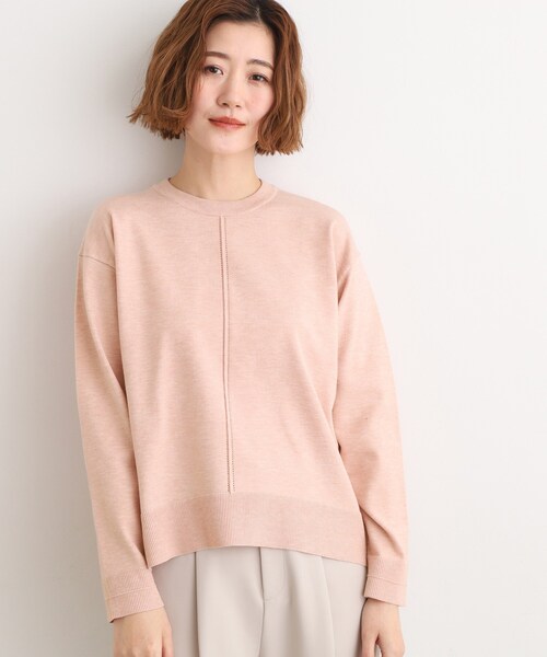 GROVE KNIT TOP ピンク ニット 半袖 パル PAL 【Chico】ロゴジャガード半袖ニット （pink） -アウトレット