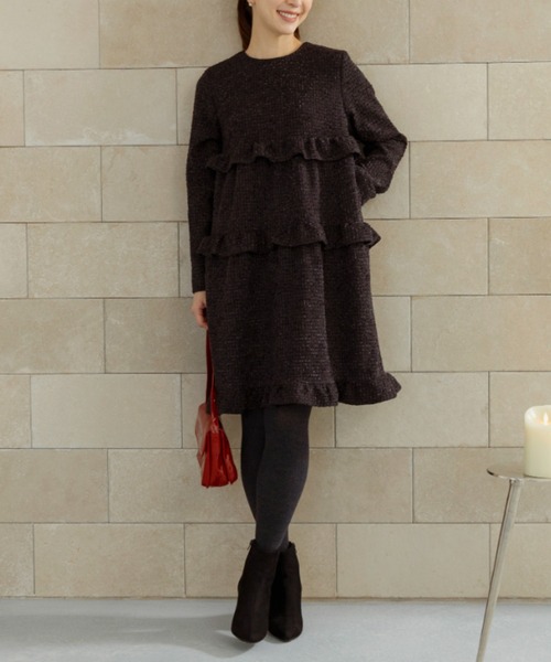 SONO/ソーノ ＊新品未使用タグ付きフリルフルワンピース 定価¥30,800 Sono（ソーノ） ワンピース 「新作12/5発売」スノーフレークティアード