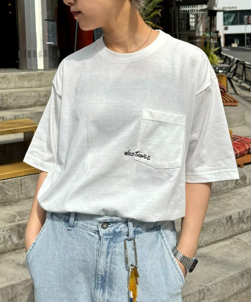 「WILD THINGS」 半袖Tシャツ LARGE ネイビー メンズ_画像6