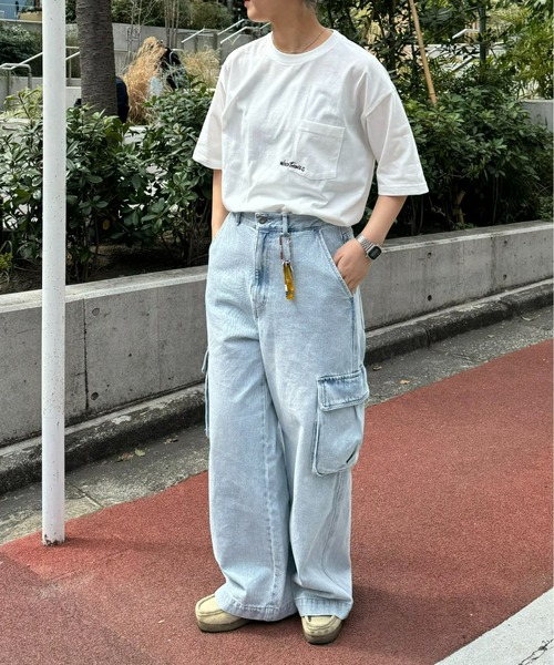 「WILD THINGS」 半袖Tシャツ LARGE ネイビー メンズ_画像8