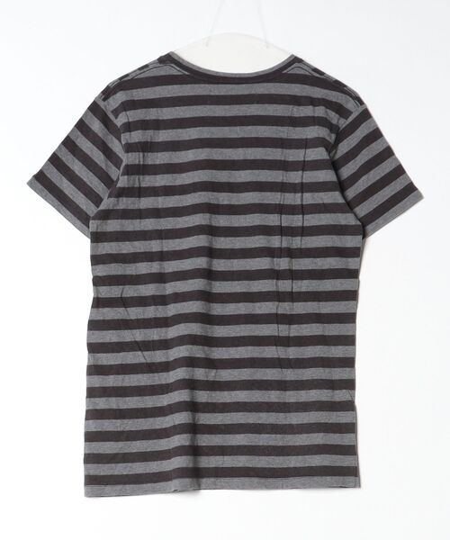 「ROBERT GELLER」 ボーダー柄半袖Tシャツ M ブラック メンズ_画像2