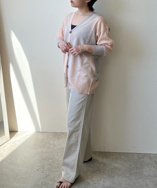 「LHELBIE」 カーディガン M ライトピンク レディース_画像5