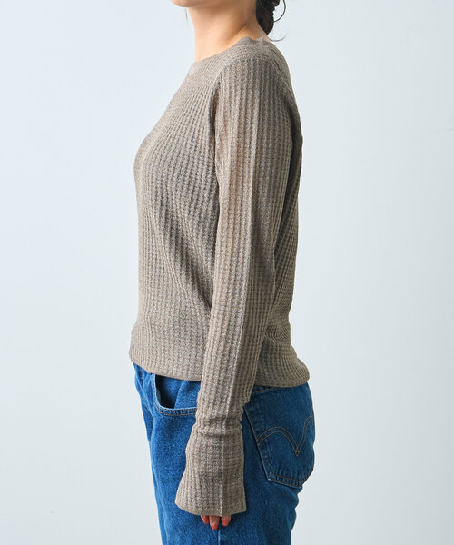 「Jena espace merveilleux」 長袖ニット FREE ブラウン レディース_画像9