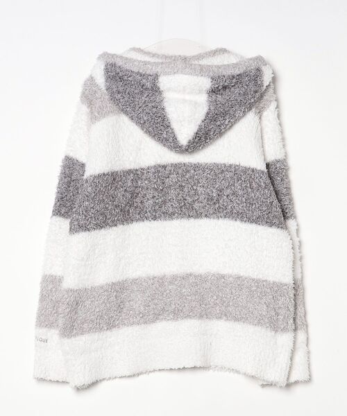 「gelato pique」 ボーダー柄ジップアップパーカー M ホワイト レディース_画像2