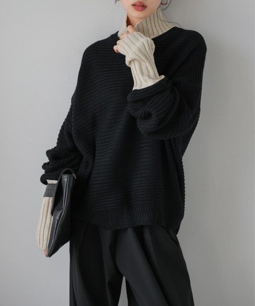 「SUGAR BISKET」 「La-gemme」長袖ニット フリー ブラック レディース_画像5
