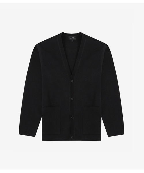 A.P.C. ブラック Vネック カーディガン M A.P.C.（アーペーセー） カーディガン CARDIGAN GILLES RAYSSE メンズ
