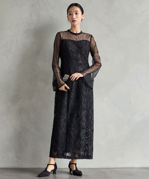 「AIMER」 長袖ワンピース MEDIUM グリーン レディースの画像