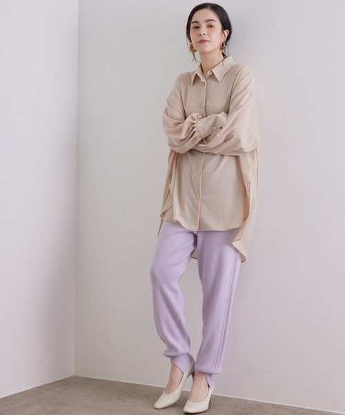 「SALON adam et rope'」 イージーパンツ FREE ベージュ レディース_画像2