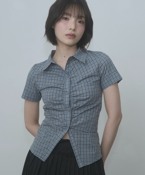 FEKETE（フェケテ） ブラウス シャツ gather compact-fit shirt 
