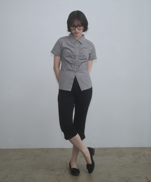 FEKETE（フェケテ） ブラウス シャツ gather compact-fit shirt 
