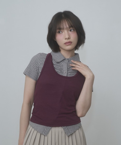 FEKETE（フェケテ） ブラウス シャツ gather compact-fit shirt 