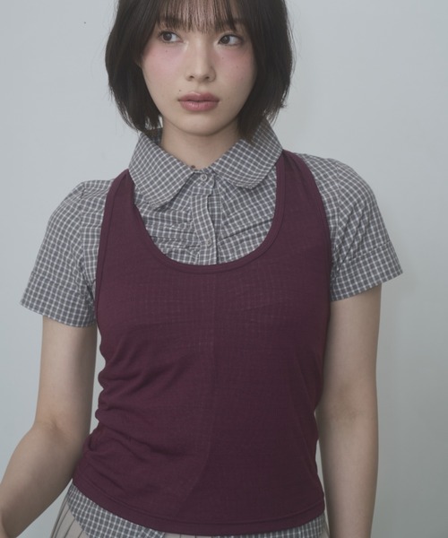 FEKETE（フェケテ） ブラウス シャツ gather compact-fit shirt 