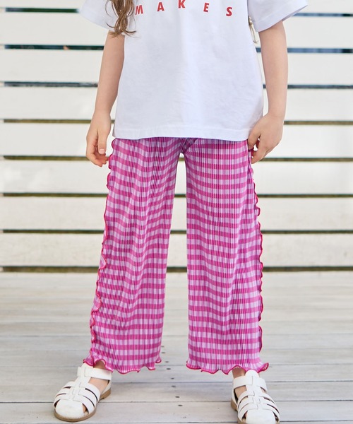 Piet パンツ チェックプリーツパンツ キッズ 子供服 男の子 女の子