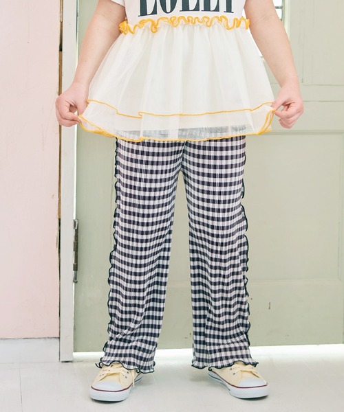 Piet パンツ チェックプリーツパンツ キッズ 子供服 男の子 女の子