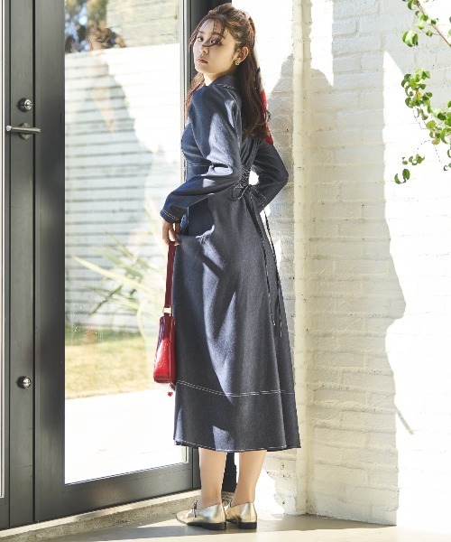 「AND COUTURE」 長袖ワンピース FREE ブラック レディース