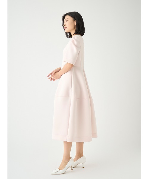 【美品】CELFORDセルフォード ワンピース フレア 膝下 アイボリー36 S CELFORD（セルフォード） 7分袖ワンピース 36 ホワイト レディース