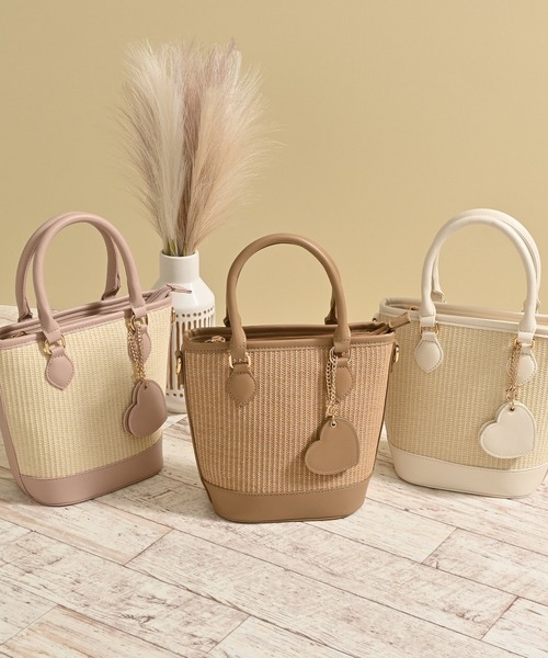 バッグ honey Honeys（ハニーズ） ハンドバッグ ハートミラー付ハンドバッグ