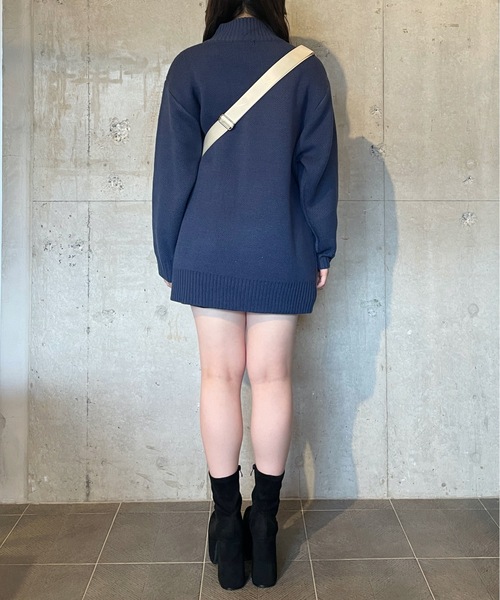 「one way」 ニットワンピース FREE ダークブルー レディース_画像7