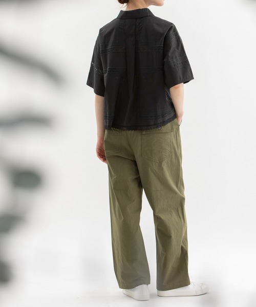 ADORE ネオノルディスブラウス38 黒　半袖シャツ 美品 nop de nod（ノップドゥノッド） ブラウス シャツ 夏 半袖 ローン